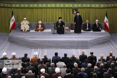 تصاویر حضور ظریف، ناطق، لاریجانی و احمدی‌نژاد در بیت رهبری