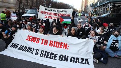 بازداشت حامیان فلسطین در نیویورک پیش از سخنرانی بایدن