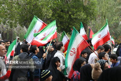 راهپیمایی ۲۲ بهمن در روستای «دهگاه» خراسان شمالی