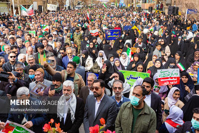 مراسم راهپیمایی ۲۲ بهمن در نیشابور