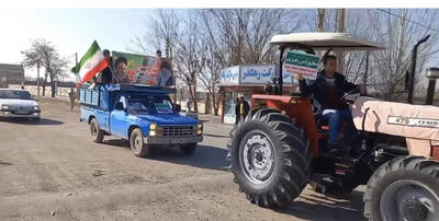 راهپیمایی تراکتوری در دهستان چالخماز باروق