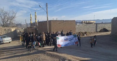 راهپیمایی ۲۲ بهمن ماه در روستای تاج خاتون چایپاره