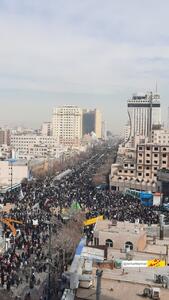 نمای هوایی از شور حضور در راهپیمایی امروز مشهد