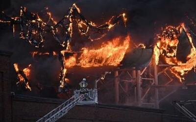 آتش‌سوزی بزرگ در سوئد + فیلم