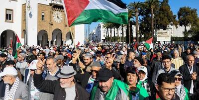 خبرگزاری فارس - تظاهرات گسترده در مغرب در حمایت از غزه و مخالفت با سازش
