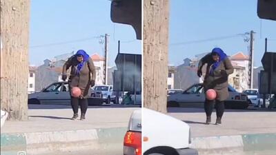 ویدیو / روپایی زدن‌ خانم گیلانی در خیابان