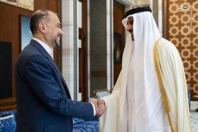 عکس/ دیدار وزیر امور خارجه با امیر قطر