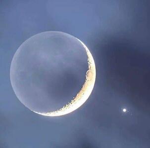 ماه، سیاره‌ی مشتری و چهار قمر گالیله‌ای آن