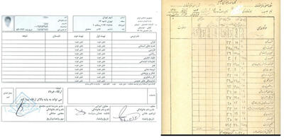 تصویر کارنامه یک پدر و پسر با 30 سال تفاوت سنی