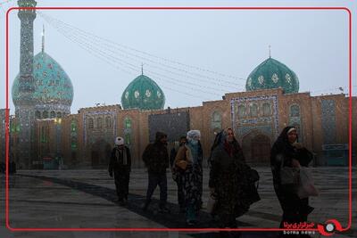 هوای برفی مسیر منتهی به مسجد جمکران