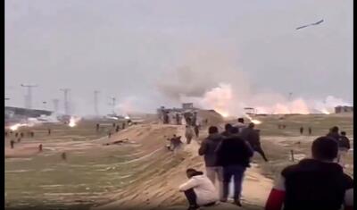 لحظه بمباران مهیب اردوگاه آوارگان در نزدیکی در رفح + فیلم