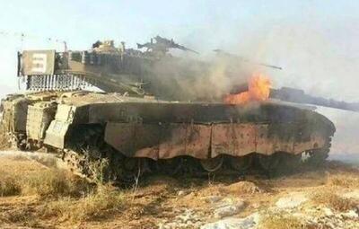 رزمندگان فلسطینی یک تانک «مرکاوا» را منهدم کردند