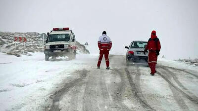 امدادرسانی جمعیت هلال احمر قزوین به ۱۲۴۳ گرفتار در برف