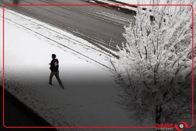 بارش شدید برف در داراب فارس