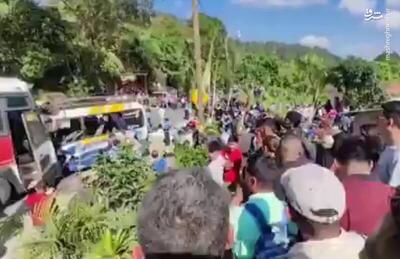 فیلم/ برخورد مرگبار دو اتوبوس در هندوراس