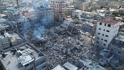 تصاویری غم انگیزی از حجم ویرانی ها که خلبان اردنی از  غزه منتشر کرد (فیلم)