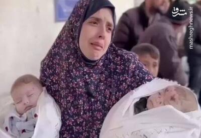 فیلم/ حال و روز مادر دوقلوهای شهید فلسطینی