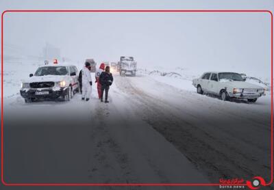 رگبار شدید برف در روستای شیان، سنندج