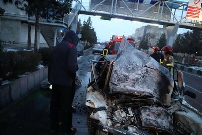 تصادف خودروی پاکبانان شهرداری مشهد با اتوبوس / یکی از پاکبانان جان باخت؛ یک نفر دچار سوختگی شدید شد
