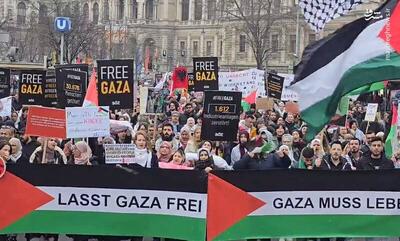 فیلم/ تظاهرات حمایت از فلسطین در اتریش