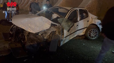 فیلم تصادف شدید پژو ۲۰۶ در محور تهران به کرج