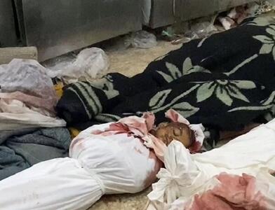 دپوی اجساد شهدا در بیمارستان‌های نوار غزه+ فیلم