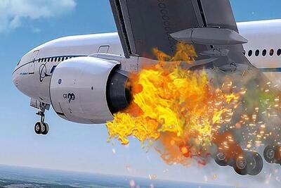 هواپیمای آتش‌گرفته در کیش به سلامت به زمین نشست
