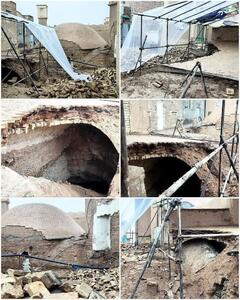 سقف بخشی از آب انبار مرکزی نوش‌آباد فرو ریخت 