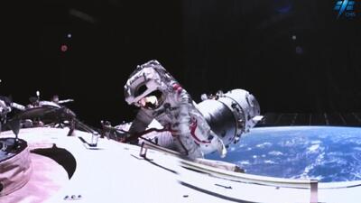 فیلم پیاده روی فضانوردان چینی برای تعمیر ایستگاه فضایی