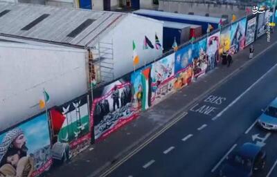 فیلم/ دیوارنگاره‌ای برای همبستگی با فلسطین در ایرلند