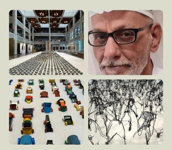 حسین شریف Hussein Sharif هنرمند پست مدرن امارات در در بنیاد فرهنگی ابوظبی/ عکس ها