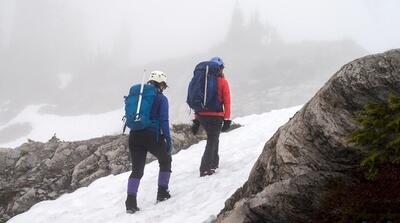 (ویدیو) لحظه دلهره‌آور شکسته شدن نقاب برفی هنگام کوهنوردی