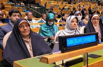 خزعلی در سازمان ملل: شاهد پیشرفت سریع زنان ایران هستیم