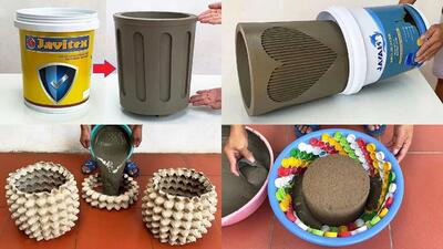 (ویدئو) چهار روش درخشان برای ساخت گلدان جذاب با شانه تخم مرغ و سطل پلاستیکی