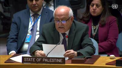نماینده فلسطین در سازمان ملل: فلسطین همچنین بر عضویت کامل در سازمان ملل تاکید دارد
