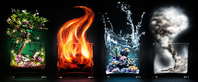 چهار عنصر آب، خاک، آتش و باد و معانی عناصر چهارگانه