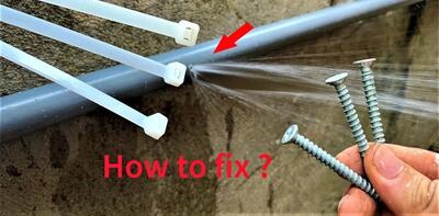 اگر لوله PVC آب سوراخ شد، با این روش ساده و خلاقانه تعمیرش کنید (فیلم)