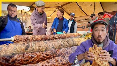 (ویدئو) غذای خیابانی در مراکش؛ از کباب روده و سیرابی و ماهی سرخ شده تا جگرپیچ