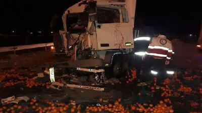 2 کشته در تصادف هولناک کامیونت با تریلی + جزییات