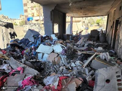 ویرانی گسترده در اردوگاه نصیرات در غزه بر اثر حملات رژیم اسرائیل + عکس