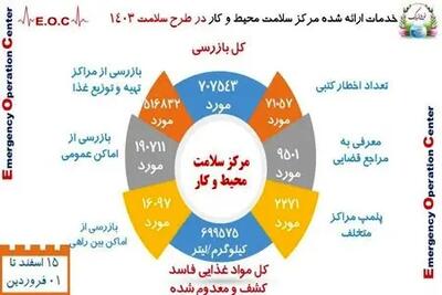 کشف و معدوم‌سازی حدود ۷۰۰ تن مواد غذایی فاسد در طرح سلامت نوروزی