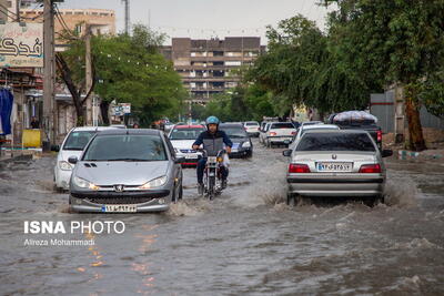 خیابان‌های اهواز پس از باران