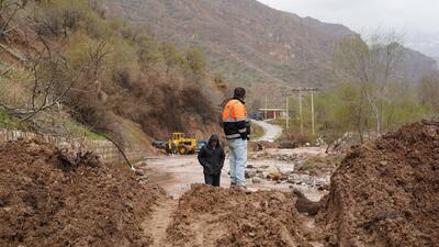به دنبال بارش های سیل آسا راه ۱۵ روستای شهرستان باشت مسدود شد
