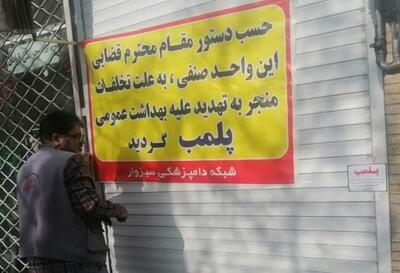 پلمب ۲۵ واحد صنفی به دلیل رعایت نکردن ضوابط بهداشتی در استان زنجان