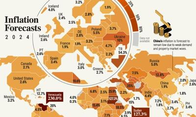 پیش‌بینی وضعیت تورم در کشورهای مختلف جهان در سال ۲۰۲۴ (+ اینفوگرافی)