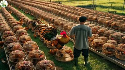 (ویدئو) فرآیند پرورش هزاران مرغ و خروس جنگی گران قیمت توسط کشاورزان تایلندی