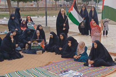 تجمع بانوان خورموجی در حمایت از زنان و کودکان غزه