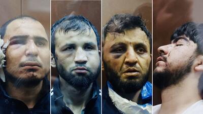 عکس | تصویری از کبودی زیر چشم 4 متهم عملیات تروریستی مرگبار مسکو - عصر خبر