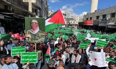 تظاهرات اردنی‌ها در حمایت از مردم غزه