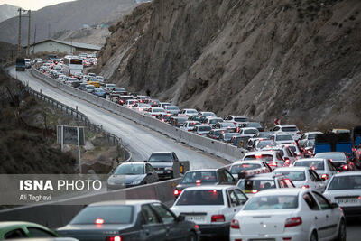 ترافیک سنگین در محور کندوان به سمت تهران-کرج